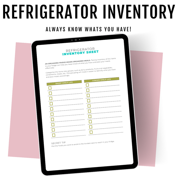 Refrigerator Inventory Printable