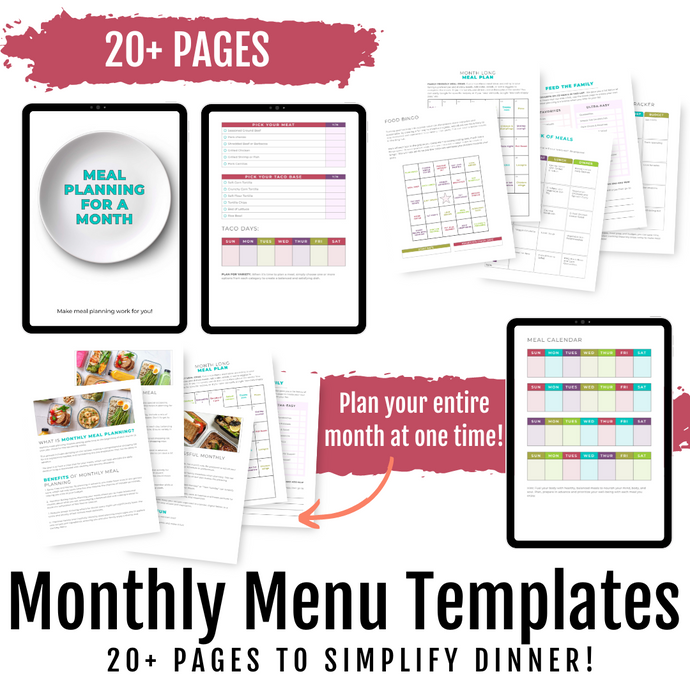 Monthly Meal Planning Templates