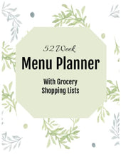 Load image into Gallery viewer, Weekly Meal Planner Notebook: with Grocery Shopping List - 52 weeks