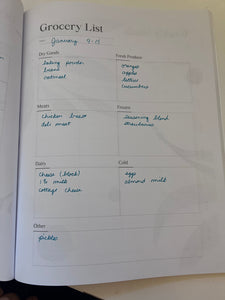 Weekly Meal Planner Notebook: with Grocery Shopping List - 52 weeks