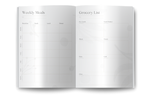 Weekly Meal Planner Notebook: with Grocery Shopping List - 52 weeks