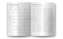 Load image into Gallery viewer, Weekly Menu Planner Notebook: family menu plan organizer with shopping list 6&quot;x9&quot;