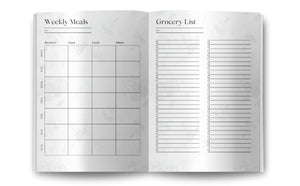 Weekly Menu Planner Notebook: family menu plan organizer with shopping list 6"x9"